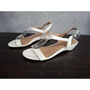 Karen Scott White Carmeyy Wedge Sandals/NWT, Sz. 9M
